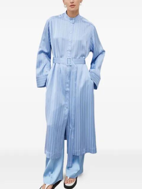 pinstripe belted midi dress by LOVECHILD