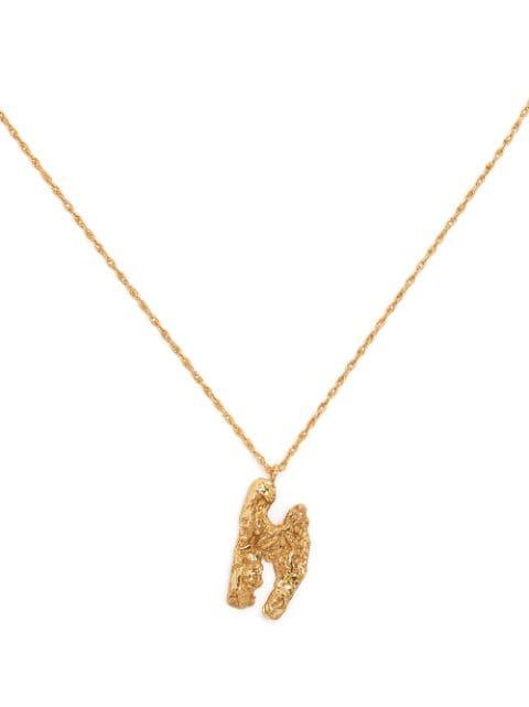 H alphabet pendant necklace by LOVENESS LEE