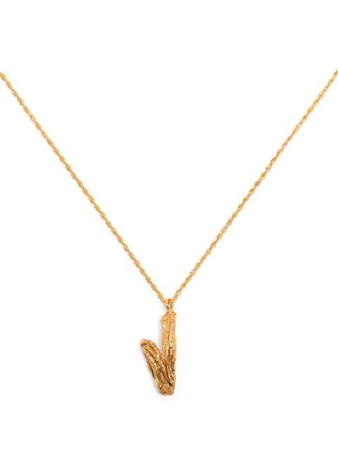 V alphabet pendant necklace by LOVENESS LEE