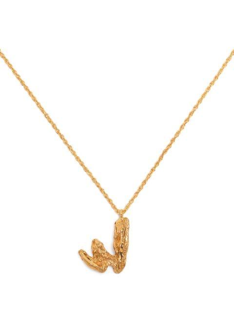 W alphabet pendant necklace by LOVENESS LEE