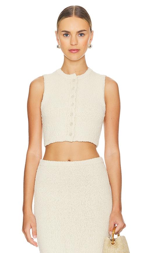 Lovers and Friends Agnese Cropped Vest in Cream by LOVERS&FRIENDS