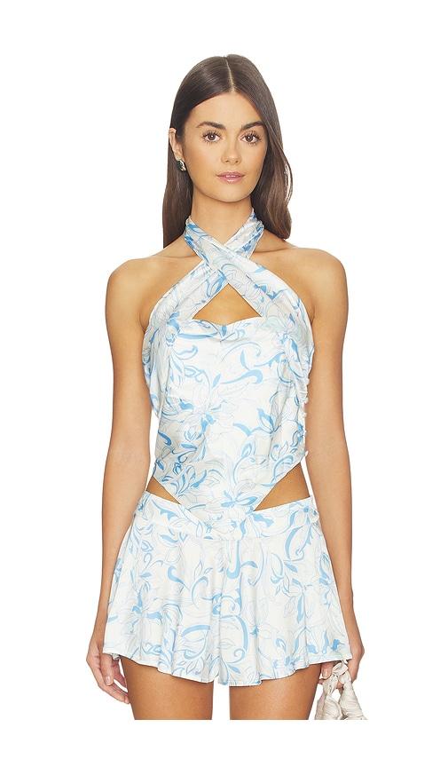 Lovers and Friends Alana Top in Blue by LOVERS&FRIENDS