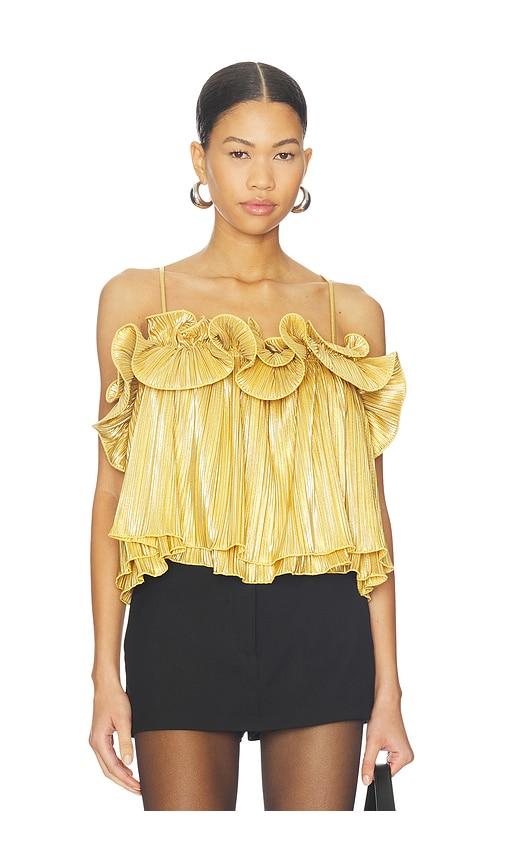 Lovers and Friends Aleena Top in Metallic Gold by LOVERS&FRIENDS