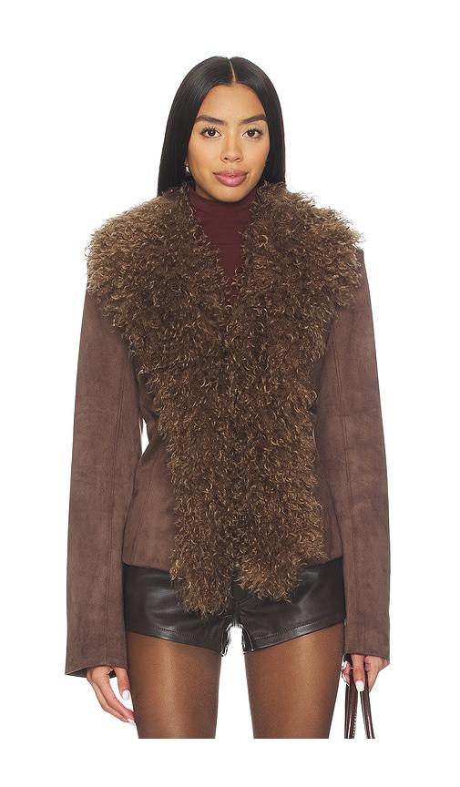 Lovers and Friends Alena Faux Suede Coat in Brown by LOVERS&FRIENDS