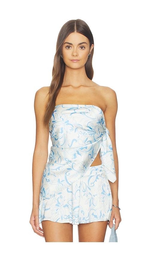 Lovers and Friends Alva Scarf Top in Blue by LOVERS&FRIENDS