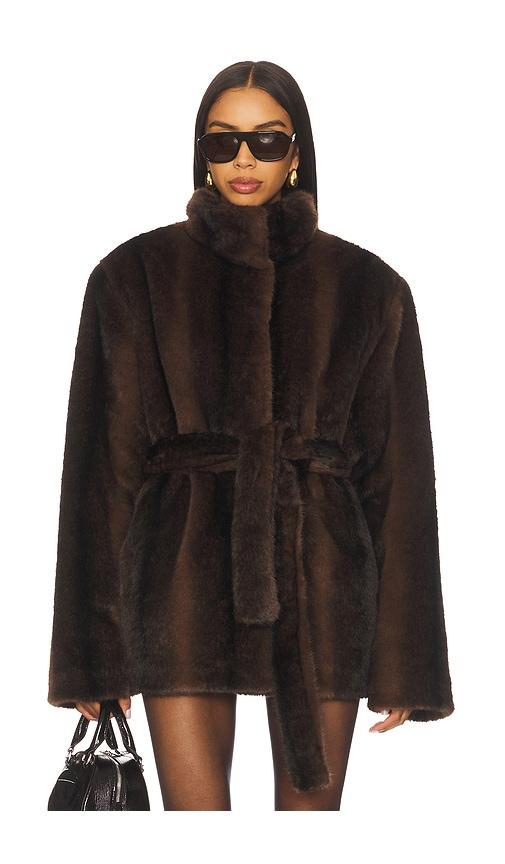 Lovers and Friends Andrea Faux Fur Jacket in Brown by LOVERS&FRIENDS