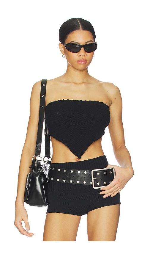 Lovers and Friends Artis Bandana Knit Top in Black by LOVERS&FRIENDS