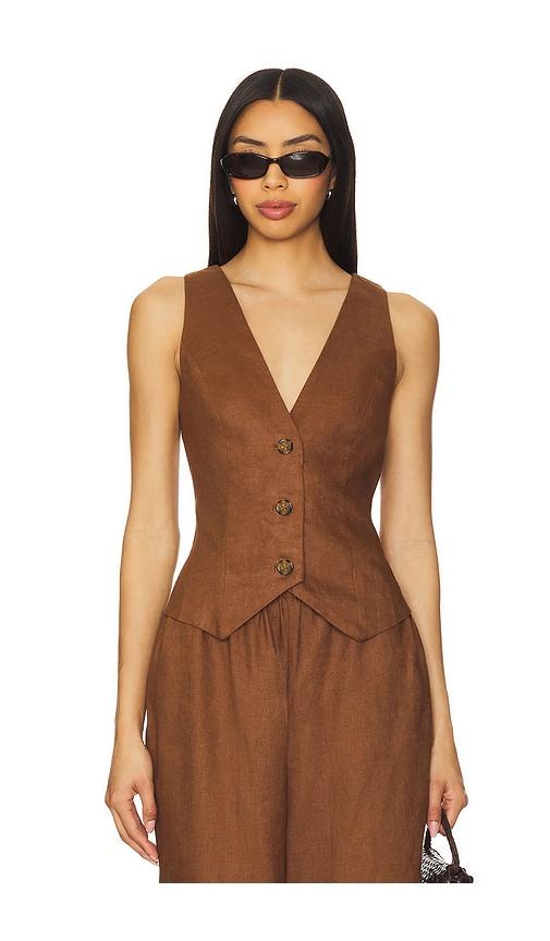 Lovers and Friends Asa Vest in Brown by LOVERS&FRIENDS