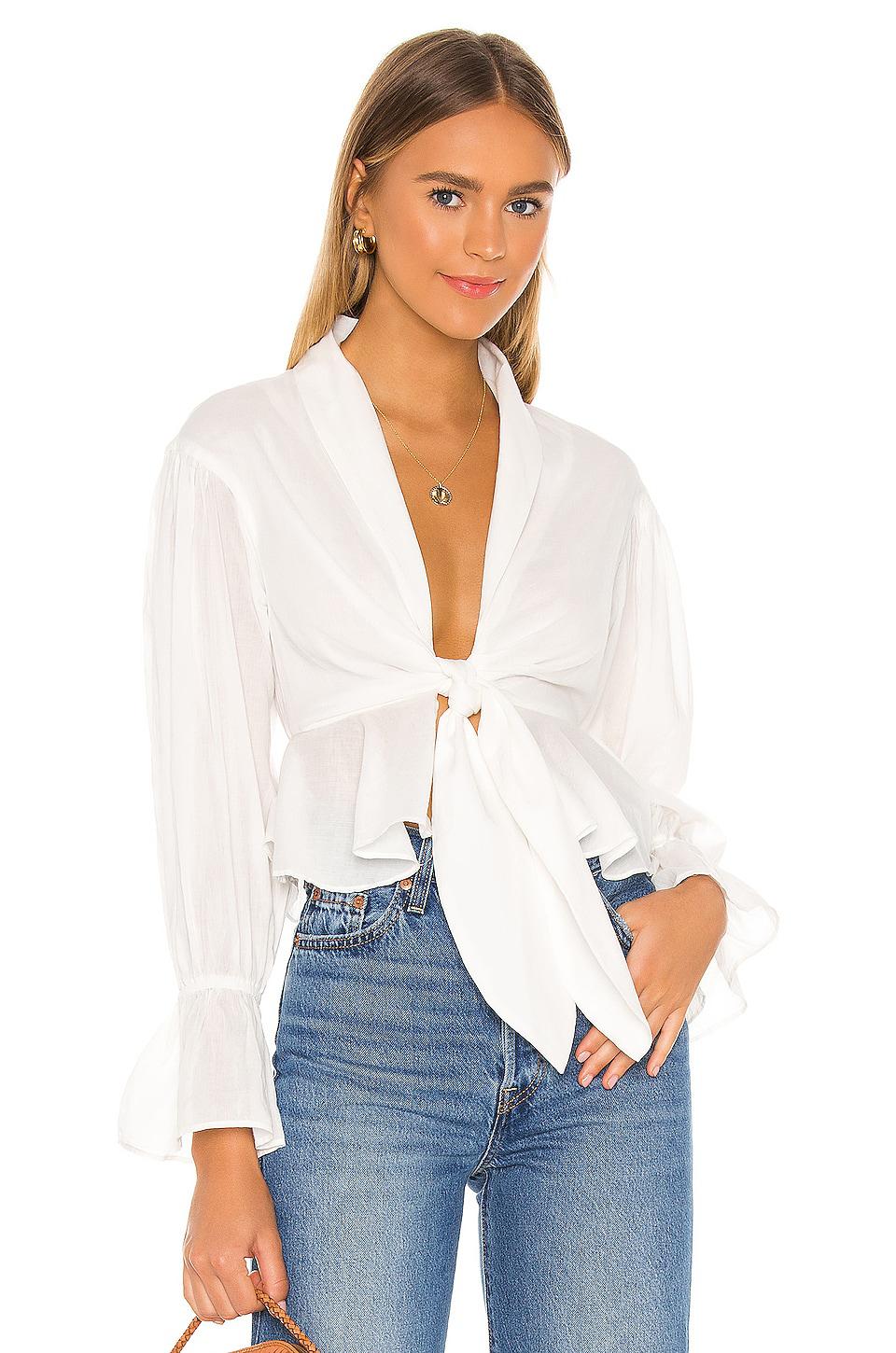 Lovers and Friends Ash Top in White by LOVERS&FRIENDS