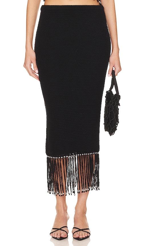 Lovers and Friends Bryony Fringe Skirt in Black by LOVERS&FRIENDS