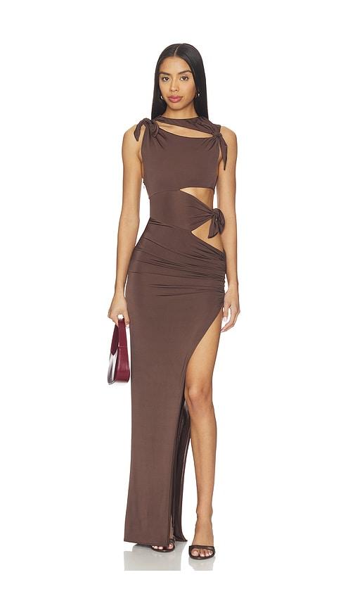 Lovers and Friends Camelia Gown in Chocolate by LOVERS&FRIENDS