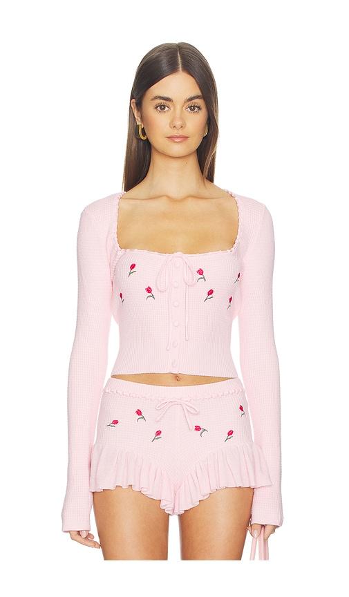 Lovers and Friends Cecilia Floral Embroidered Top in Pink by LOVERS&FRIENDS