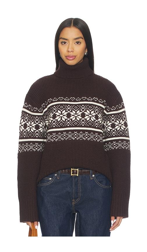 Lovers and Friends Chesca Fair Isle Turtle Neck Sweater in Brown by LOVERS&FRIENDS