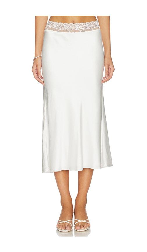 Lovers and Friends Cierra Midi Skirt in White by LOVERS&FRIENDS