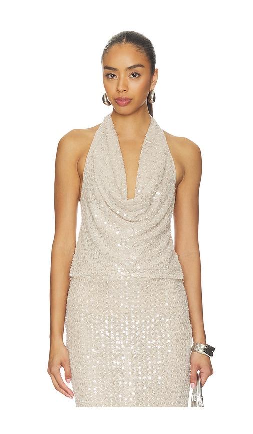 Lovers and Friends Clara Sequin Top in Neutral by LOVERS&FRIENDS