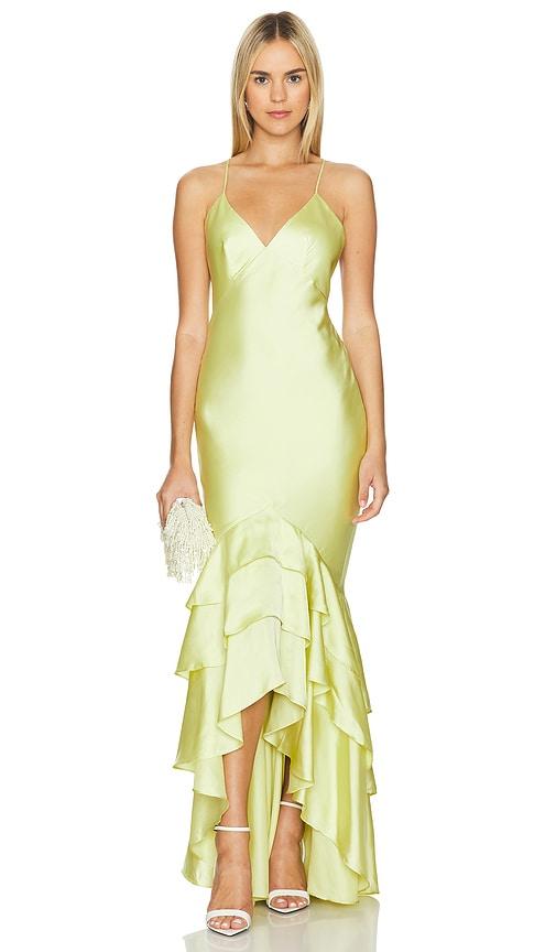 Lovers and Friends Cleo Gown in Green by LOVERS&FRIENDS
