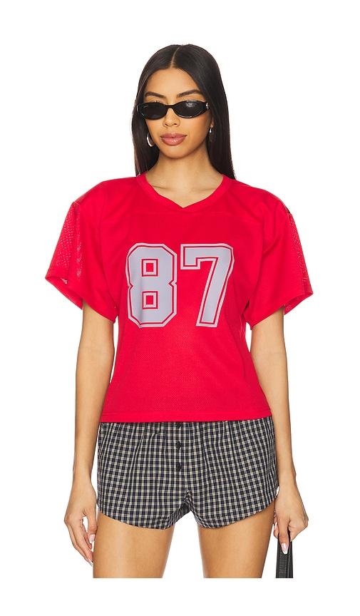 Lovers and Friends Cropped Jersey Top in Red by LOVERS&FRIENDS