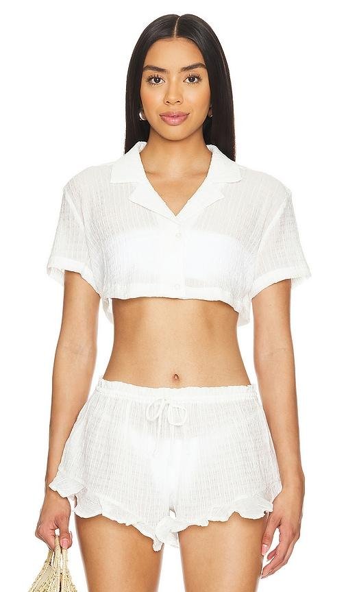 Lovers and Friends Daydreamer Crop Top in White by LOVERS&FRIENDS