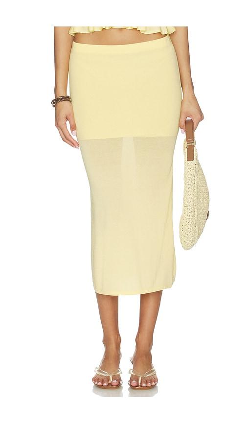Lovers and Friends Delia Knit Midi Skirt in Lemon by LOVERS&FRIENDS