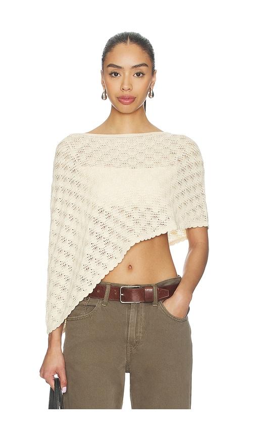 Lovers and Friends Emery Textured Poncho in Ivory by LOVERS&FRIENDS