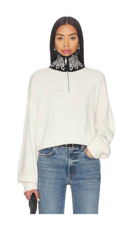 Lovers and Friends Estela Half Zip Mock Neck Sweater in Cream by LOVERS&FRIENDS