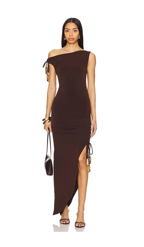 Lovers and Friends Gabrielle Midi Dress in Chocolate by LOVERS&FRIENDS