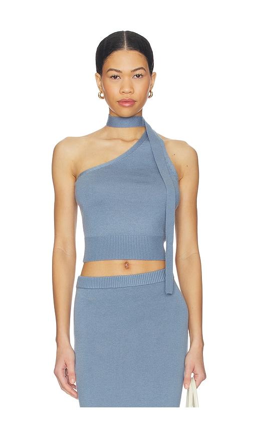 Lovers and Friends Genie One Shoulder Tank Top in Blue by LOVERS&FRIENDS