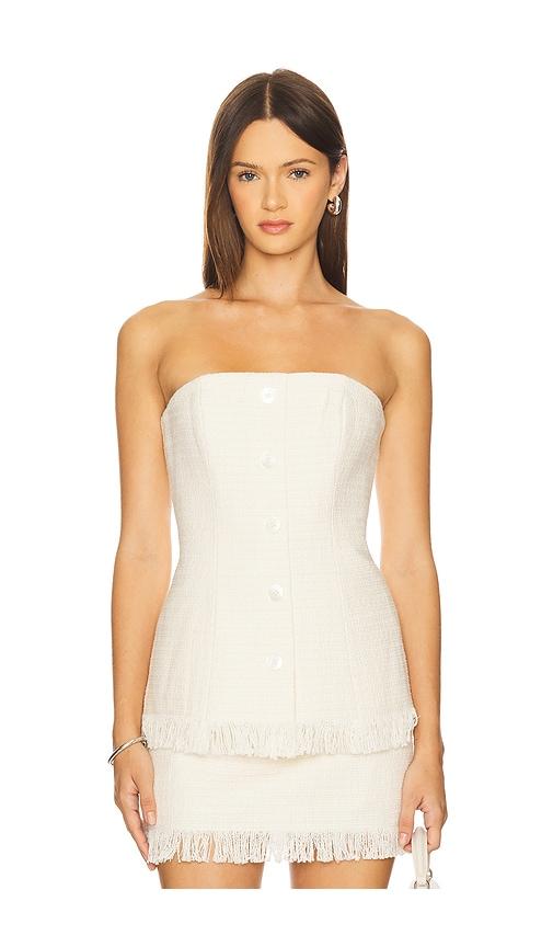 Lovers and Friends Greta Tweed Top in Cream by LOVERS&FRIENDS