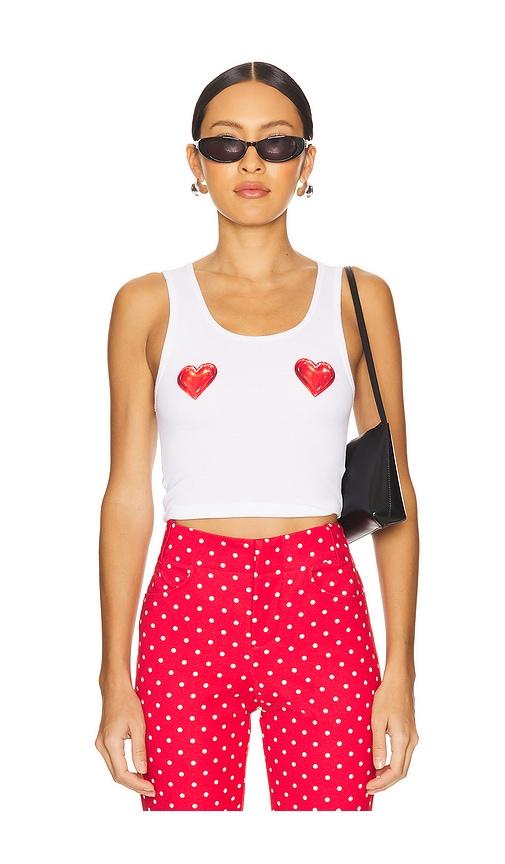 Lovers and Friends Hearts Tank in White by LOVERS&FRIENDS
