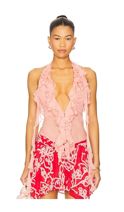 Lovers and Friends Ila Sheer Top in Pink by LOVERS&FRIENDS