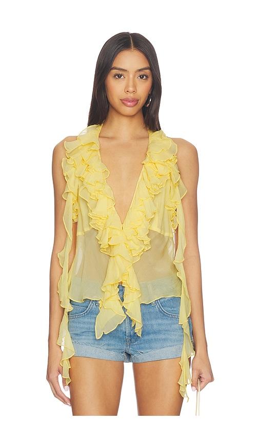 Lovers and Friends Ila Sheer Top in Yellow by LOVERS&FRIENDS