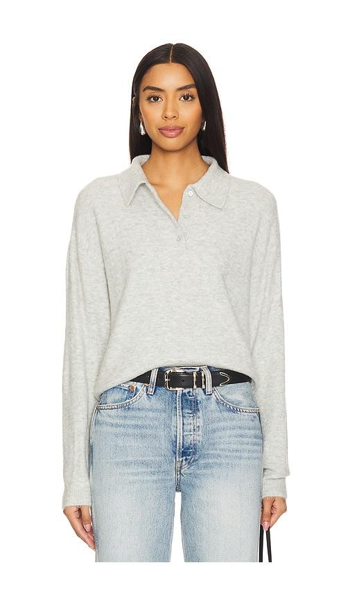 Lovers and Friends Ivy Polo Sweater in Grey by LOVERS&FRIENDS