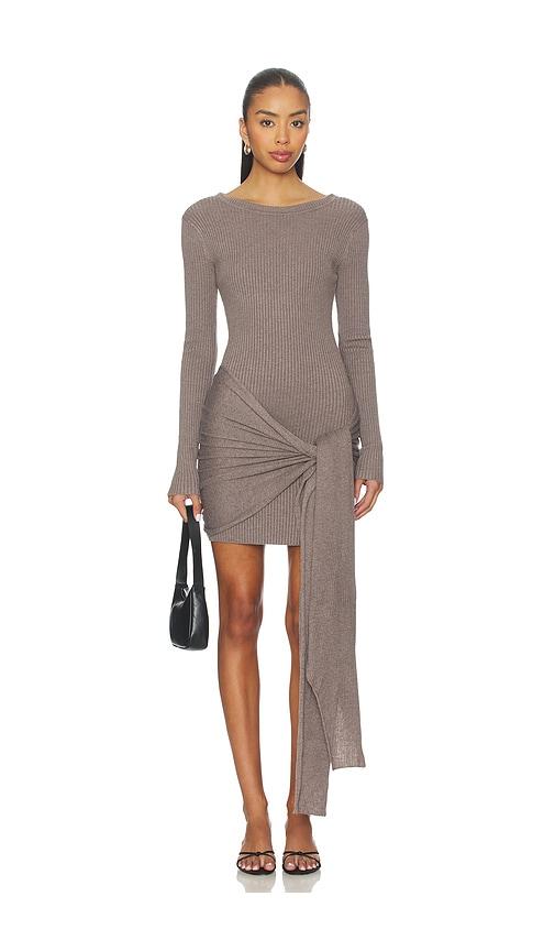 Lovers and Friends Jeany Tie Front Mini Dress in Taupe by LOVERS&FRIENDS