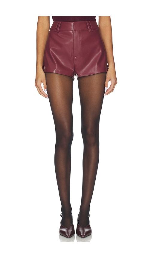 Lovers and Friends Jordan Faux Leather Mini Short in Burgundy by LOVERS&FRIENDS