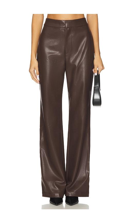 Lovers and Friends Jordan Faux Leather Pant in Brown by LOVERS&FRIENDS