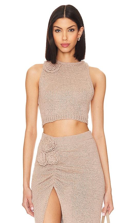 Lovers and Friends Joya Rosette Top in Beige by LOVERS&FRIENDS