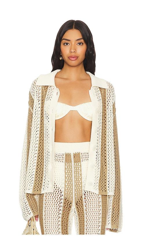 Lovers and Friends Kerim Stripe Top in Tan by LOVERS&FRIENDS