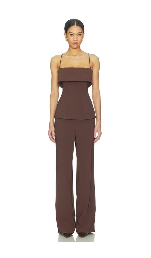 Lovers and Friends Kira Jumpsuit in Chocolate by LOVERS&FRIENDS