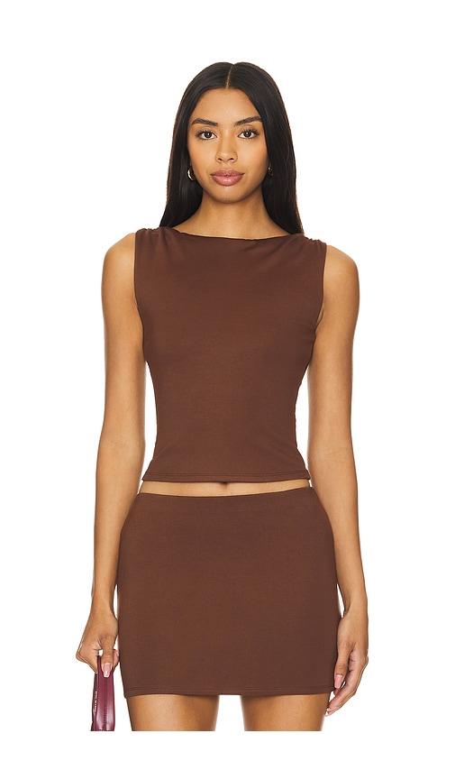 Lovers and Friends Lainey Top in Brown by LOVERS&FRIENDS