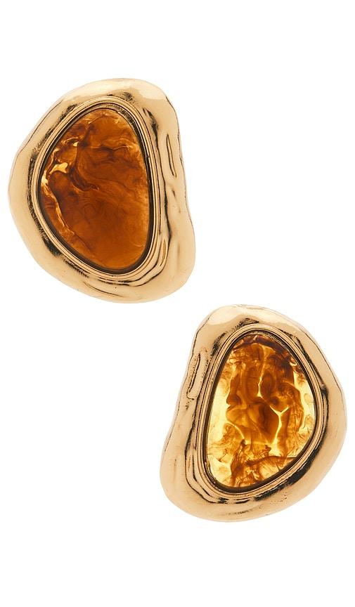 Lovers and Friends Marie Earrings in Metallic Gold,Cognac by LOVERS&FRIENDS