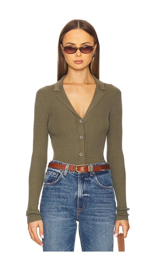 Lovers and Friends Meriah Polo Cardigan in Olive by LOVERS&FRIENDS