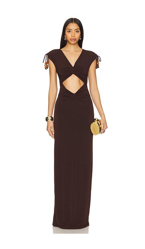 Lovers and Friends Mia Gown in Chocolate by LOVERS&FRIENDS