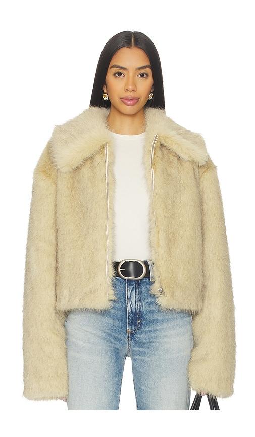 Lovers and Friends Nina Faux Fur Jacket in Cream by LOVERS&FRIENDS