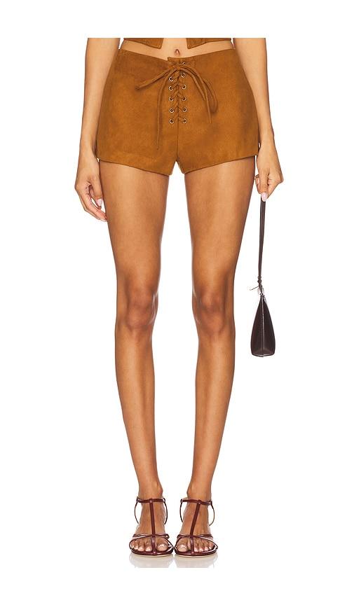 Lovers and Friends Noella Faux Suede Short in Brown by LOVERS&FRIENDS