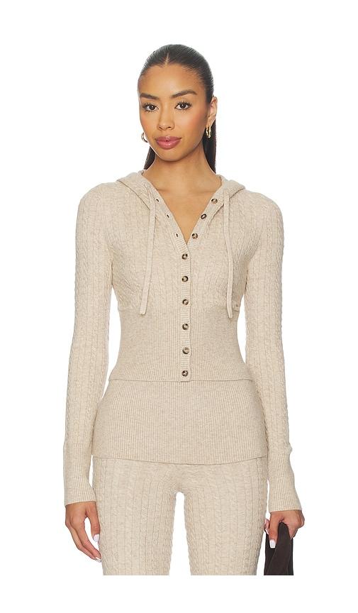 Lovers and Friends Paulina Button Up Hoodie in Beige by LOVERS&FRIENDS