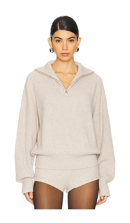 Lovers and Friends Shivani Zip Sweater in Beige by LOVERS&FRIENDS