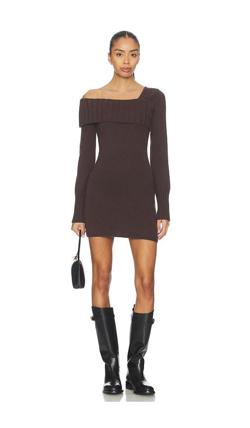 Lovers and Friends Sunna Off The Shoulder Mini Dress in Brown by LOVERS&FRIENDS