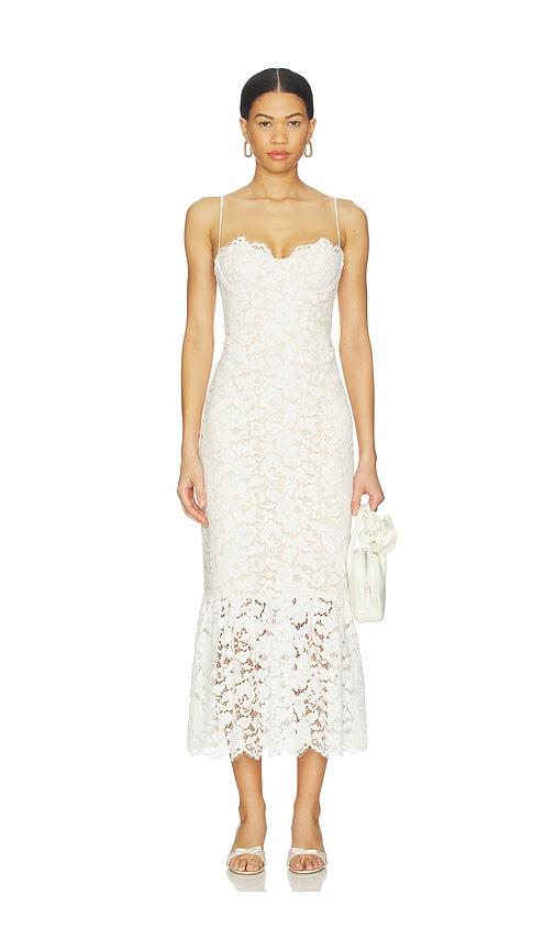 Lovers and Friends Teagan Midi Dress in White by LOVERS&FRIENDS