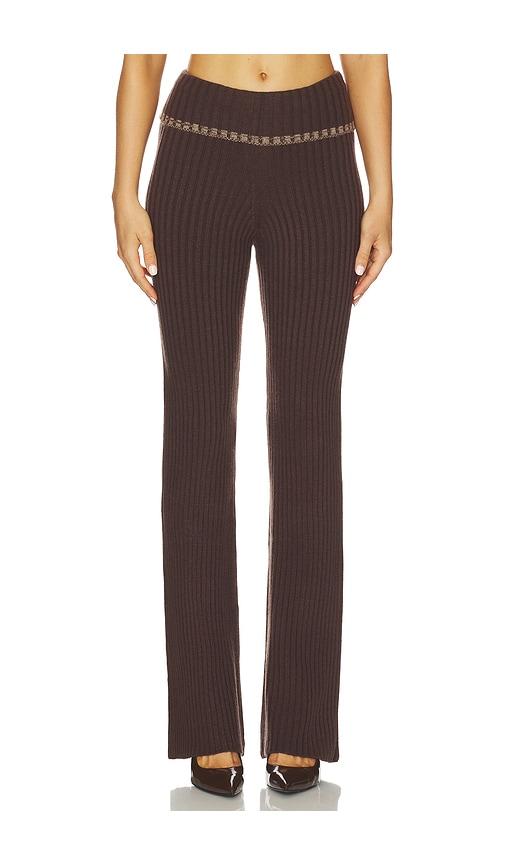 Lovers and Friends Tila Rib Pant in Chocolate by LOVERS&FRIENDS