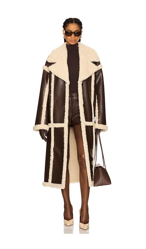 Lovers and Friends Wayne Faux Shearling Coat in Brown by LOVERS&FRIENDS